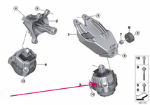 Hydroložisko motora ľavé 30d, 40d B57X B57Y