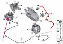 Hydroložisko motora pravé 30d, 40d B57P B57R