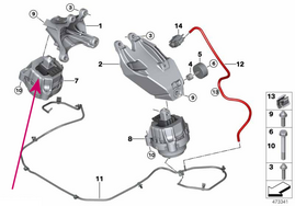 Hydroložisko motora pravé 30d, 40d B57P B57R (OEM)