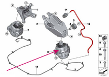 Hydroložisko motora ľavé 30d, 40d B57P B57R