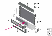 Chladič motora (vody) Gx rad 5,6,7,8 18d, 20d, 30d, 40d B47B B47D XD5O B57P B57R - prídavný
