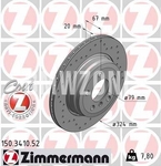 Zadný brzdový kotúč (324x20mm) dierovaný