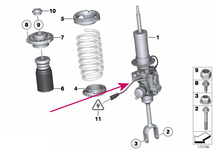 Predný tlmič pruženia ľavý F10/F10 LCI (adaptívny podvozok)