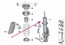 Zadný tlmič pruženia ľavý F10/F10 LCI (adaptívny podvozok)