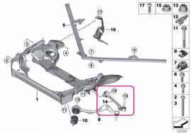 Rameno zavesenia kolies ľavé zadné Ex rad 1,3, X1 E84, Z4 E89